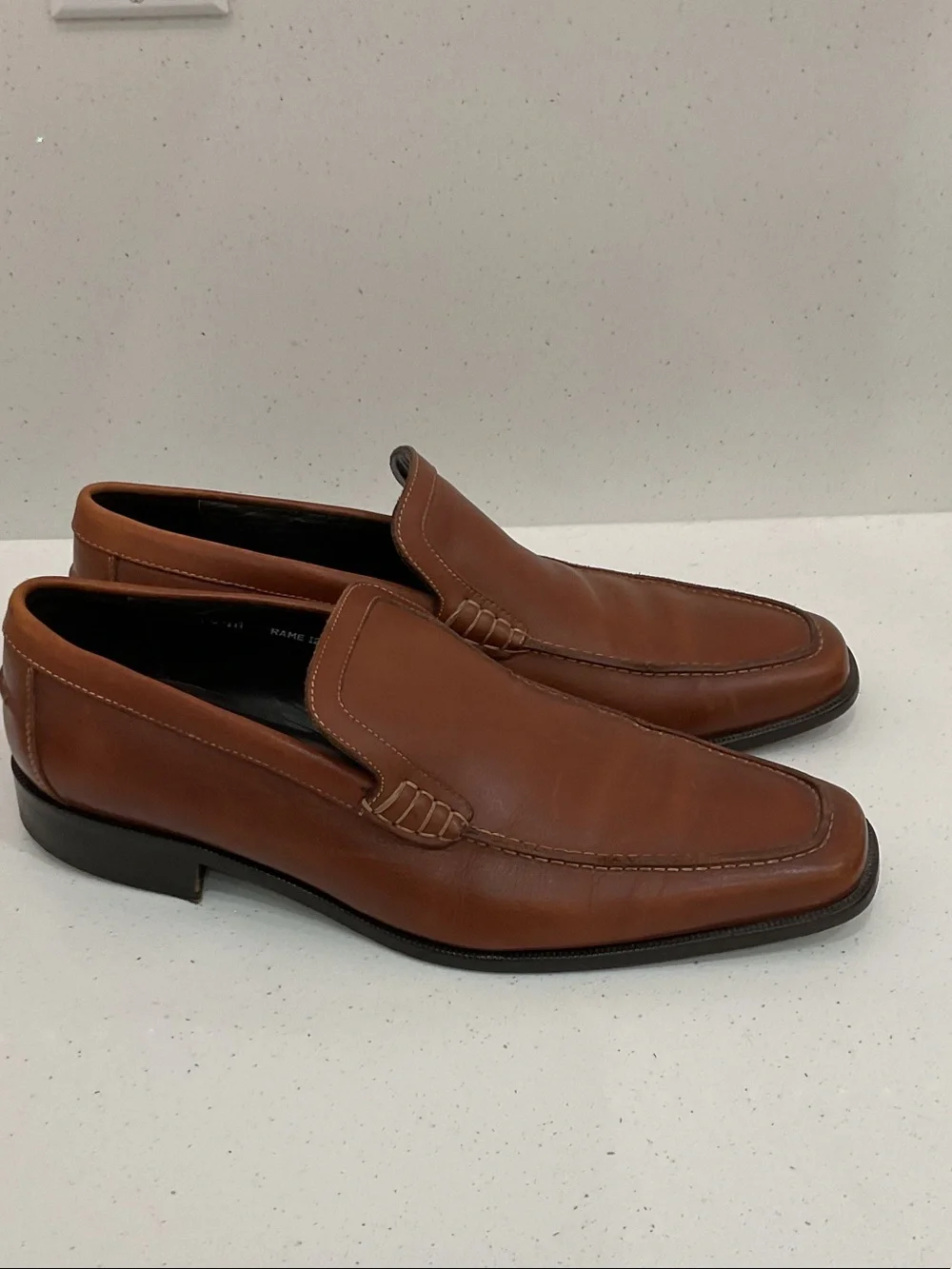Donald J. Pliner Brown Leather Derby Shoes